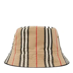 Burberry – Bob Réversible En Coton à Rayures Iconiques