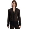 Ludovic De Saint Sernin – Black Pleated Mousseline Shirt -Mode Accessoires Magasin pleated shirt