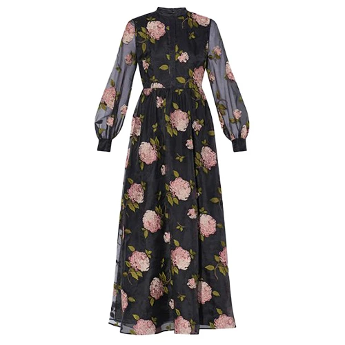 Erdem – Maya Dress Rose Embroidered Organza 3 Erdem – Maya Dress Rose Embroidered Organza